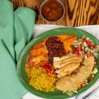 Las Vegas · (1) cheese enchilada with red chili, (1) crispy beef taco and choice of beef, chicken or ahi...