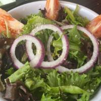 House Salad · Mixed greens, tomatoes, red onions. cucumbers and olives. Served with a side of our Homemade...