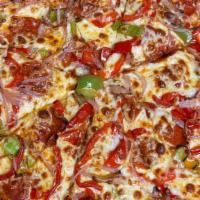 Brooklyn Special Pizza · Pizza sauce, pepperoni, bell peppers, onion and extra mozzarella cheese.