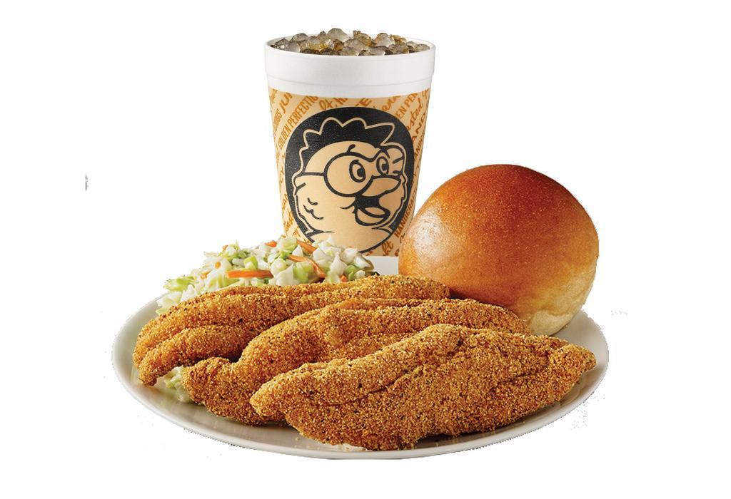Southern Fried Catfish · With choice of a side, yeast roll, 30 oz. drink