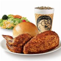 Golden Roast · 2 Piece (Breast & Wing). 3 Piece (Leg, Thigh & Wing). With choice of a side, yeast roll, 30 ...