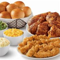 The Mixer · 8 pc mixed chicken, 16 tenders, gravy or sauce, 3 family sides & 8 hot yeast rolls 5178-1052...