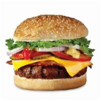 Doubble Cheese Burger · One third pound beef angus, lettuce, pickles, tomato, onion.