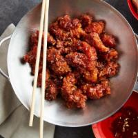 Sesame Chicken · Hot. Deep fried chicken chunk & sesame in Hunan sauce.