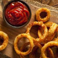 Onion Rings · Fresh onions dipped in batter and then deep-fried.