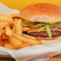 Mexican Burger · Served with lettuce, tomato, mayonnaise,  ham, cheese, & avocado