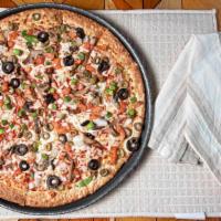 Vegetarian Sampler - Original Crust (X-Large) · Smoked Provolone cheese, mushrooms, bell peppers, onions, green olives, black olives and fre...