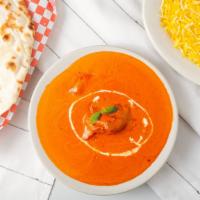 Chicken Tikka Masala · Served with the option of naan or rice.