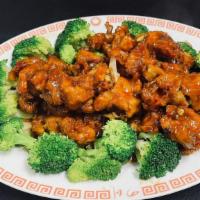 General Tso'S Chicken · Hot & spicy. Batter-dipped chicken, side of broccoli.