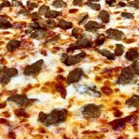 Large Gyros Pizza · Gyros, mozzarella, tomatoes, onions and marinara sauce.