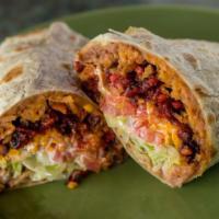 Jefe'S Burrito · Burrito with cheese, your choice of meat, rice, and beans.
