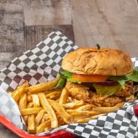 Chicken Sandwich · Grilled or fried. Served with lettuce, tomatoes, pickles, onions and your choice of dressing...