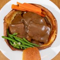 English Pot Roast In A Bonnet · As featured on trey’s chow down live slow cooked roast beef over mashed potatoes smothered i...
