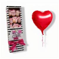 Feliz Dia - Stripes Pink · ***AVAILABLE JUST RED ROSES***
***the color of the balloon can change according to availabil...