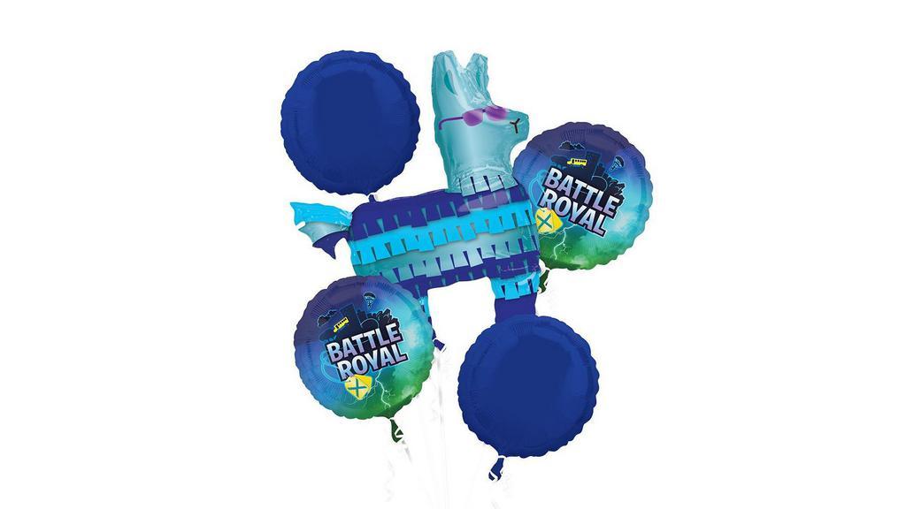 Bouquet Battle Royal · Product Details
Decorate your little gamer's birthday party with this Battle Royal Balloon Bouquet! The pack of balloons includes a large foil llama pinata balloon, two 