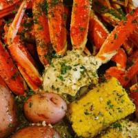 Crab Lovers Plate - 1.5 Lbs Snow Crab Clusters , 2 Corn, 1 Egg And 2 Potatoes · 1.5 lbs Snow Crab Clusters , 2 Corn, 1 Egg and 2 Potatoes