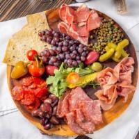 Charcuterie · Cured salami, prosciutto, coppa, chorizo, Capicola berries compote, italian olives, dry figs...
