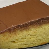 Yellow Cake With Chocolate Icing · 