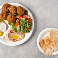 Falafel Plate · 4 Pieces of Falafel w/ 2 sides of your Choice (Based on Availability)