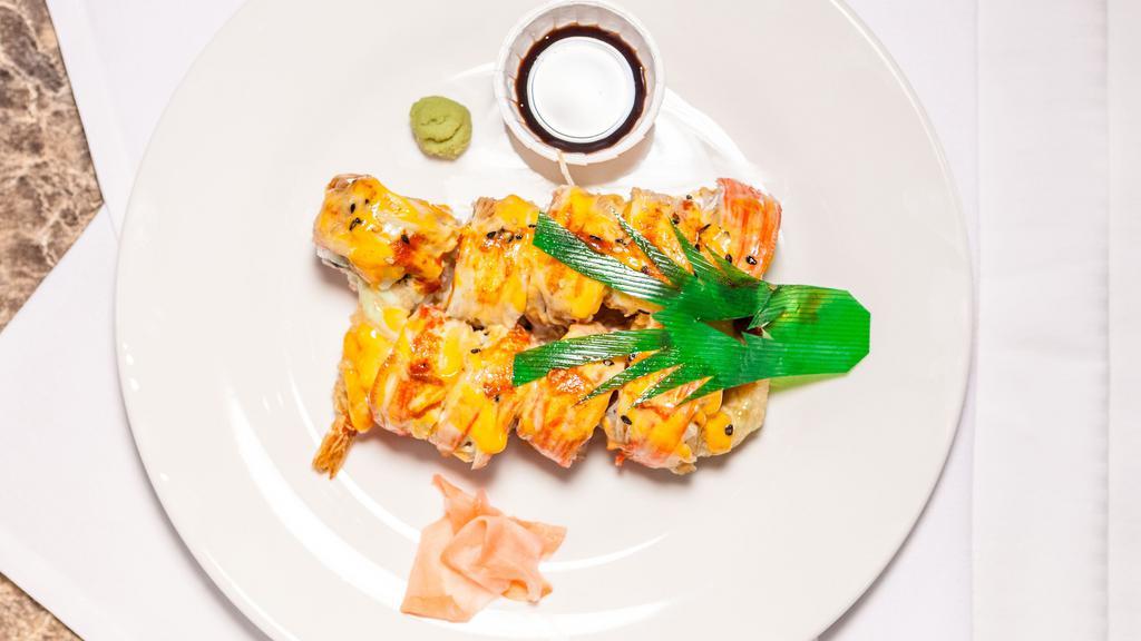 Temptation Roll · Shrimp tempura, crabmeat, cream cheese, crabstick.
eel sauce,special spicy sauce .