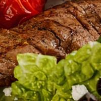 Beef Kabob Barg · Large portion of juicy marinated beef fillet on skewer. Cooked on open fire to perfection. S...