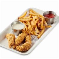 Kid Chk Tenders · Served with Ranch and Fries