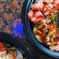 Spicy Ahi Poke Bowl · Spicy. Spicy tuna mix, krab, avocado, seaweed salad, furikake, masago, scallion, nori, fried...