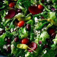 Greek Salad · Lettuce, Feta, Red Onion, Beets, Pepperoncini, Kalamata Olive, Grape Tomatoes