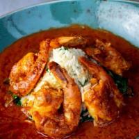 Camarones A La Diabla · Our chef Alex recommends. Five jumbo shrimp sautéed in a red Chile de Arbol sauce served wit...
