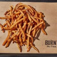 Shoestring Fries · By Burnt BBQ & Tacos. Large portion of hand cut french fries that will rock your core. Serve...