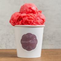 Raspberry Sorbet · A non-dairy favorite made with raspberries galore!