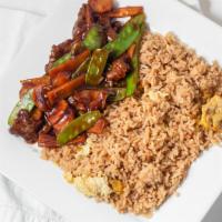 Beef With Snow Peas · Served with 1 egg roll steam rice and fortune cookie.