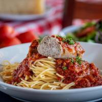 Spaghetti With Italian Sausage · 980–1,060 cal. Our Italian Sausage with Chianti-braised meat sauce or marinara sauce and fre...