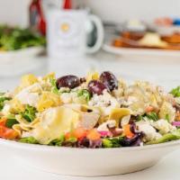 Greek Salad · All-natural chicken, red onions, artichoke hearts, feta cheese, Kalamata olives and tomatoes...
