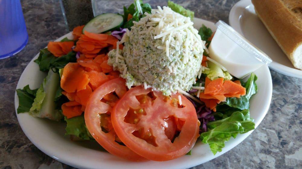 Albacore Tuna Salad Sandwich · Our famous albacore tuna salad, romaine lettuce, provolone on Parmesan focaccia.