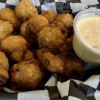 Fried Mushrooms · Served with homemade buttermilk ranch or jalapeño ranch.