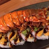 Lobster Roll · Seaweed. Inside fried lobster crab meat, avocado, and cucumber. Topped with fried lobster an...