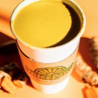 Golden Mylk Coffee Latte · available hot or iced! . cold brew coffee, hemp seed, date, turmeric, coconut oil, cinnamon,...