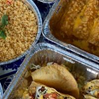6 Family Style · Feeds up to 6. Classic Cheese Enchiladas, Crispy Beef Tacos, Puffy Quesos. Served with Mexic...