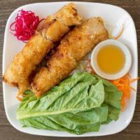 Egg Rolls (2) · Deep-fried mixed vegetables and chicken wrapped in A wonton skin.