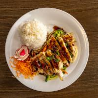 Grilled Teriyaki · Grilled Chicken, Beef, or Salmon drizzled with teriyaki  sauce served with sautéed Vegetable...