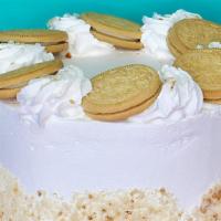 Vanilla Cookie Cake · Our famous Mexican Vanilla Ice Cream layered between Light, Moist Vanilla Cake, topped with ...