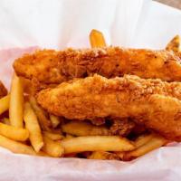 Chris P. Chicken Tenders · 2 Breaded Tenders, Fries, a Cookie and Small Drink