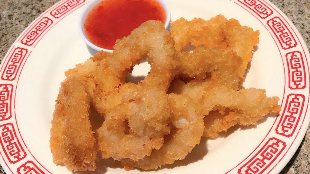 Fried Calamari · Calamari lightly battered served with sweet chilly sauce.