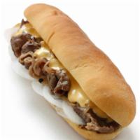 Cheesesteak Sub · Steamed Hoagie Garnished with Grilled Roast
Beef, Peppers and Onions, American and
Mozzarell...