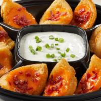 Loaded Potato Skins Platter · Serves 4-6.  12 Crispy Maine-Grown white potatoes topped with a layer of melted cheddar and ...