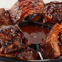Whiskey Glaze & Bbq Ribs Platter (Small) · Serves 4-6.  Slow-cooked, fall-off-the-bone tender big back pork ribs. Combination of Whiske...