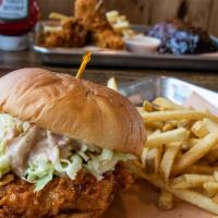 Chicken Sandwich · Cole slaw, pickles, and shack sauce.