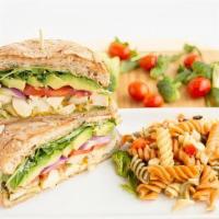 Chicken Fresca Sandwich · Oven roasted chicken, artisan cheese blend, fresh sliced tomatoes, fresh sliced red onion, a...