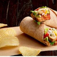 Chicken Club Wrap · Grilled, 100% antibiotic-free chicken breast, grape tomatoes, sliced avocado, cheddar, Asiag...